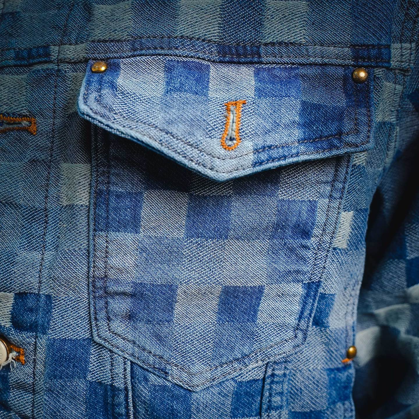 Louis checkerboard denim jacket