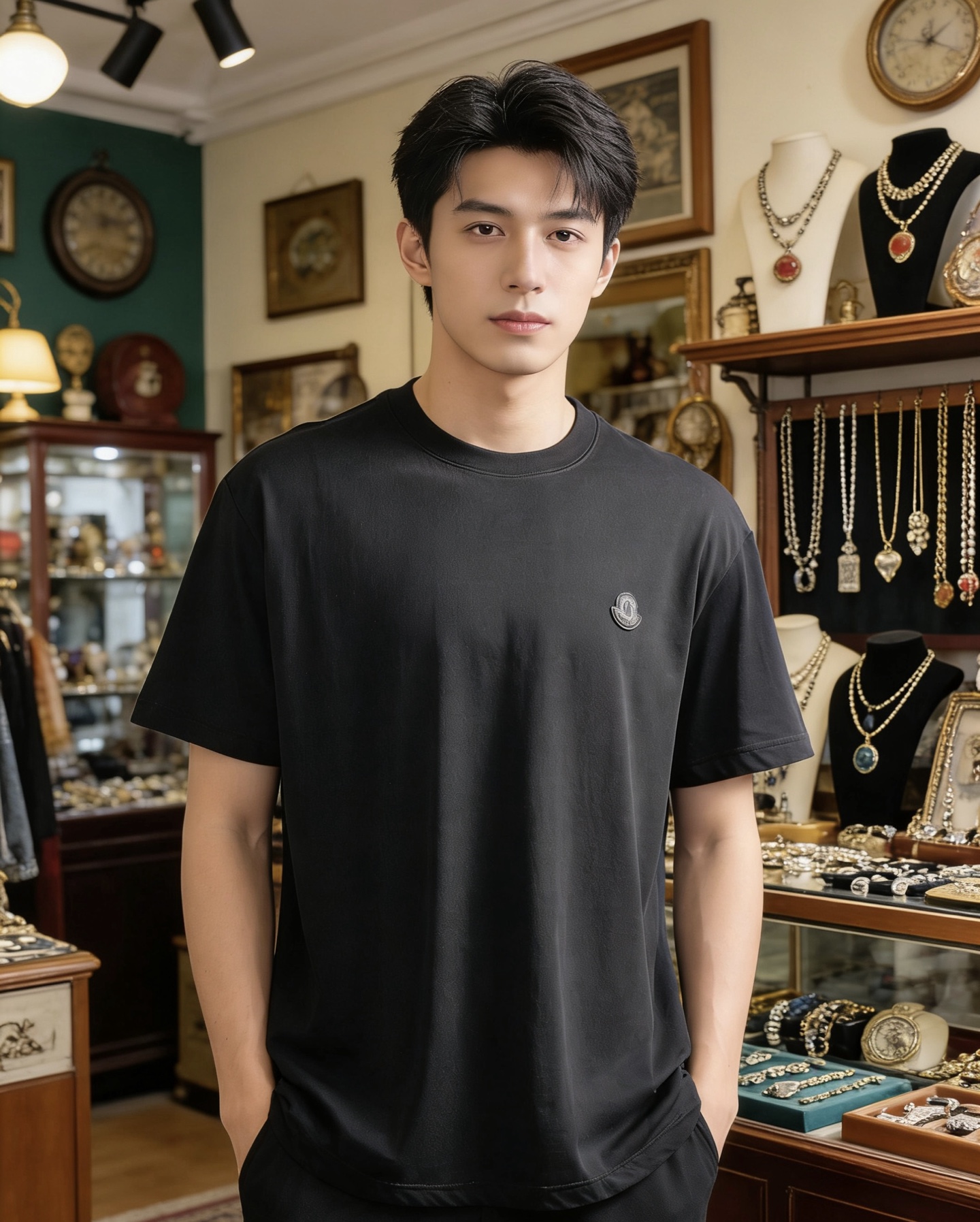 Mon embroiderd badge t-shirt