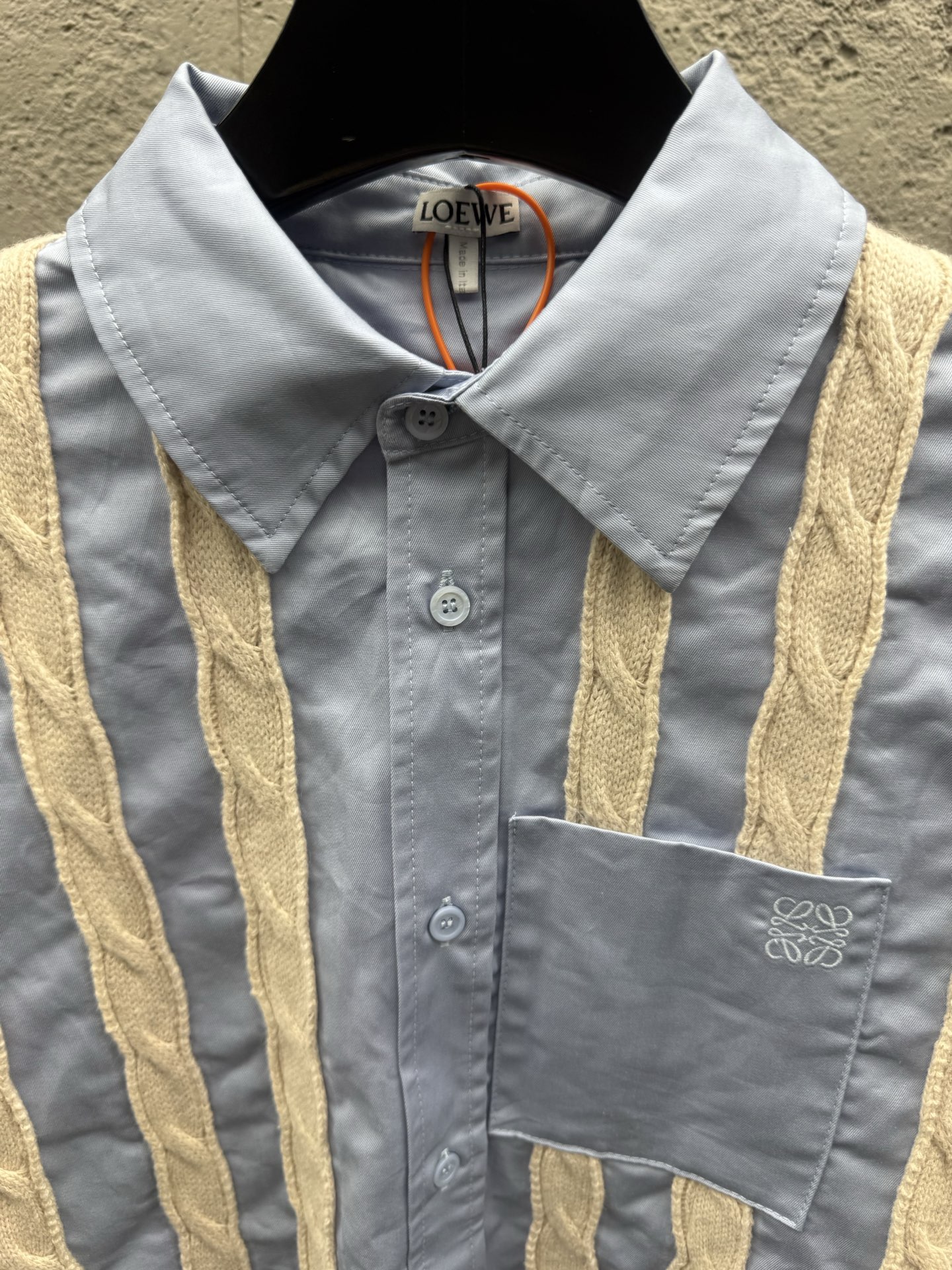 Loe embroidered splicing shirts