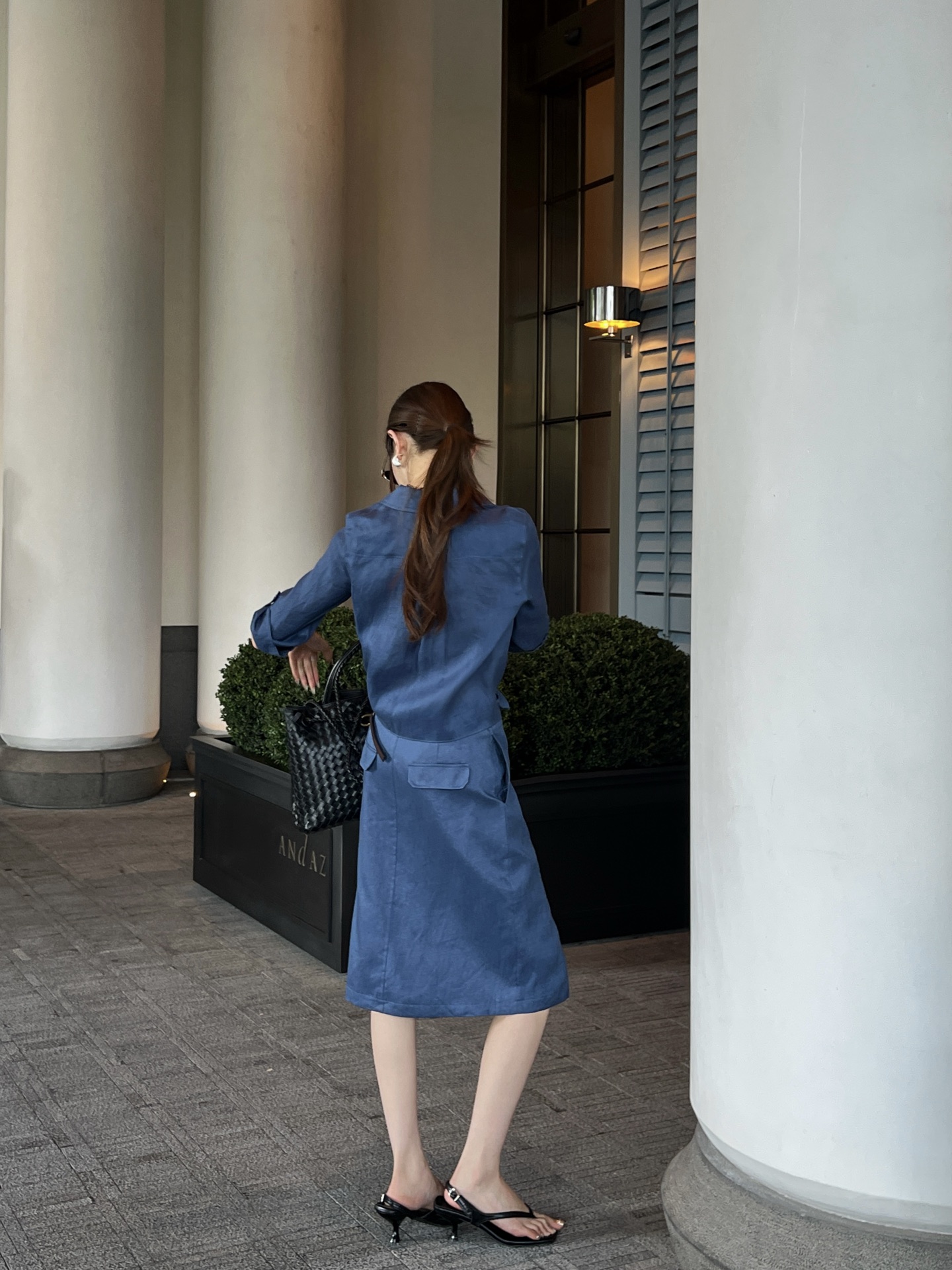 Pra 26ss linen belted skirt
