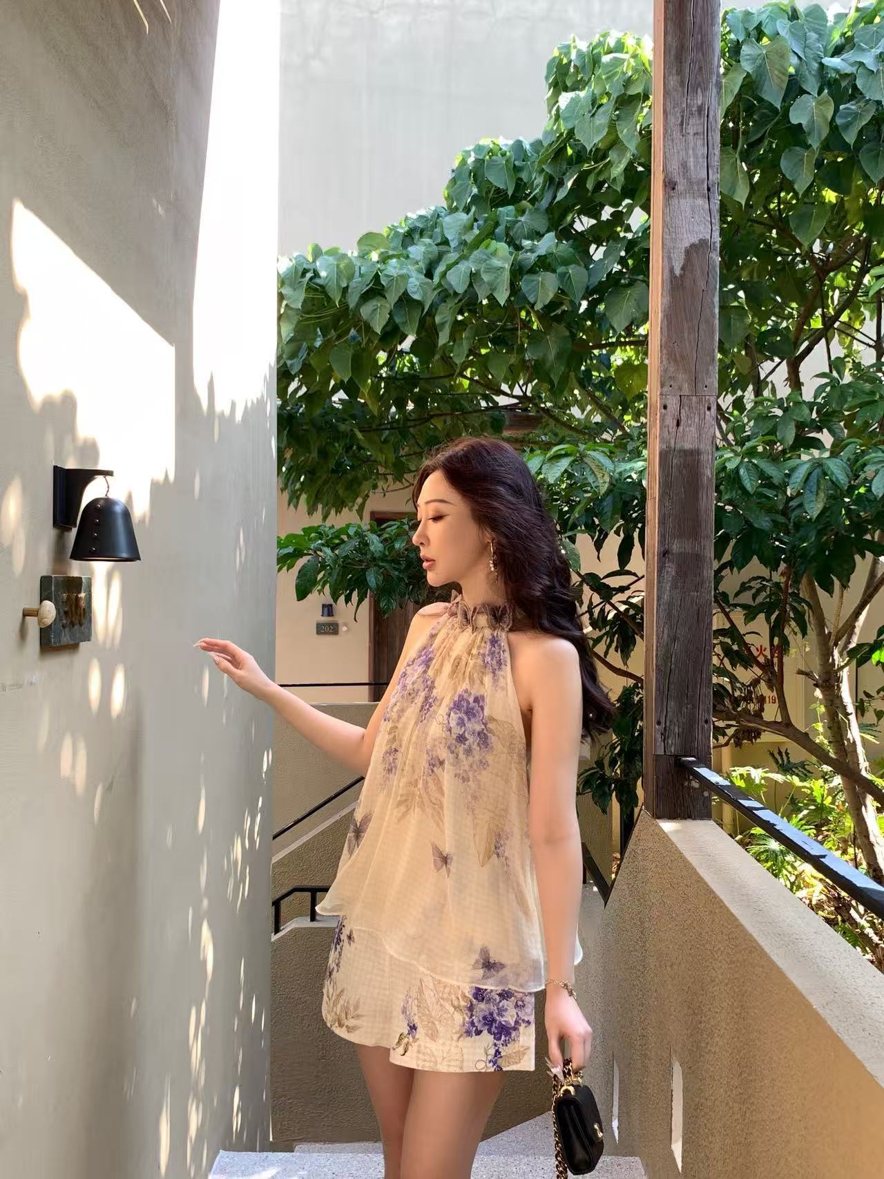 Zimm 26ss sleeveless print top