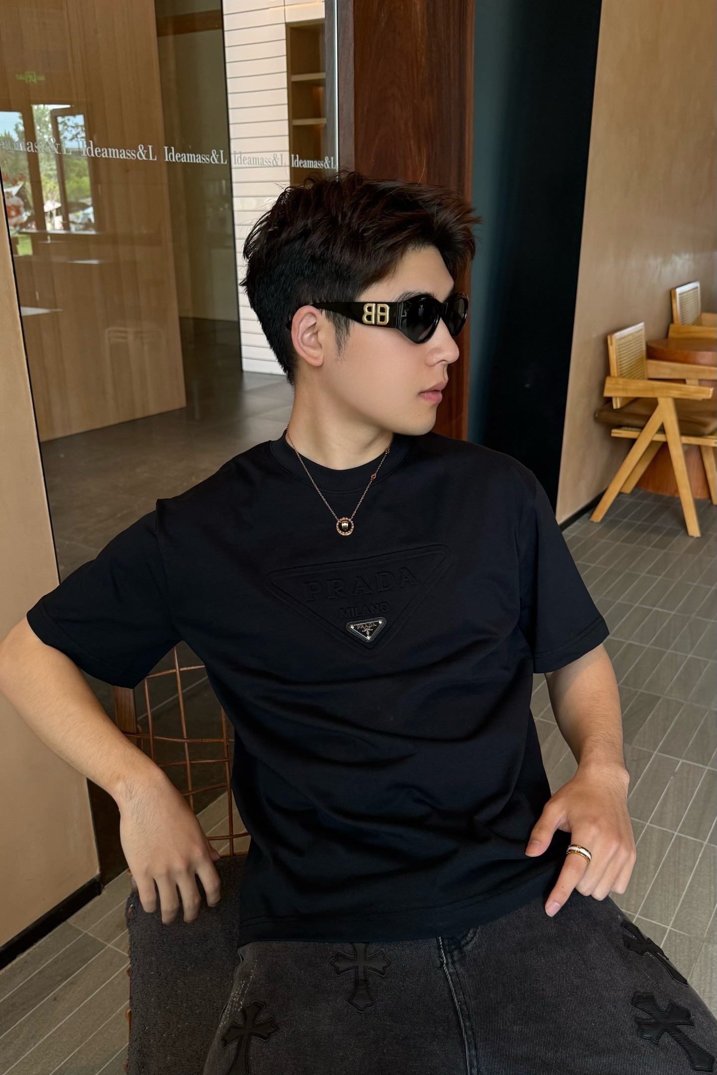 Pra casual embossed t-shirt