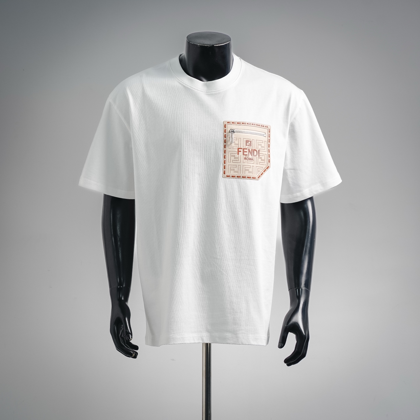Fend zip-up pocket t-shirt