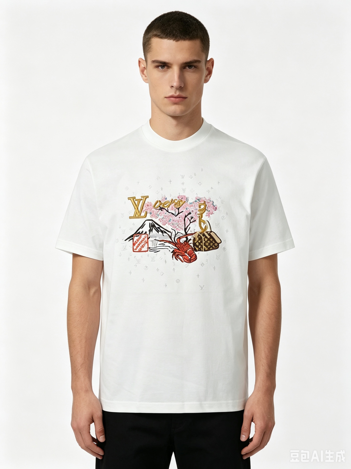 Louis graphic embroidered t-shirt