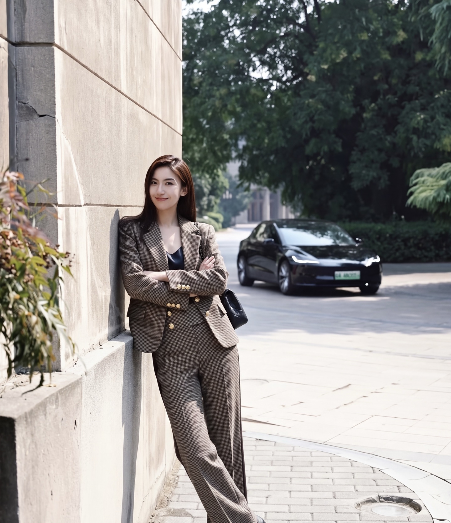 Chan 26fw houndstooth blazer