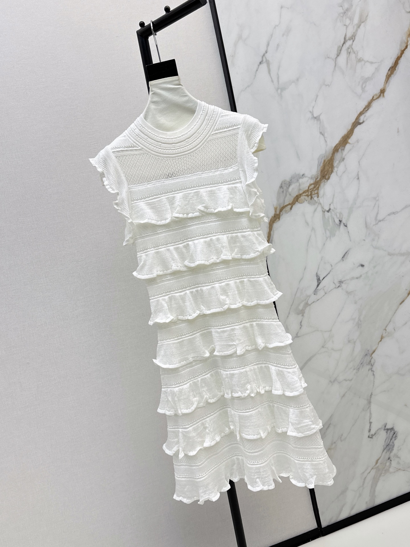 Chol 26fw layered knit dress