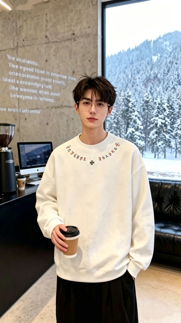 Chrome embroidered gothic sweatshirt