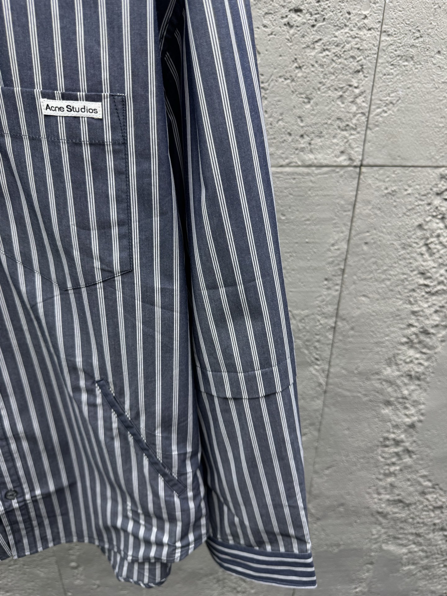 Acne logo badge striped shirts