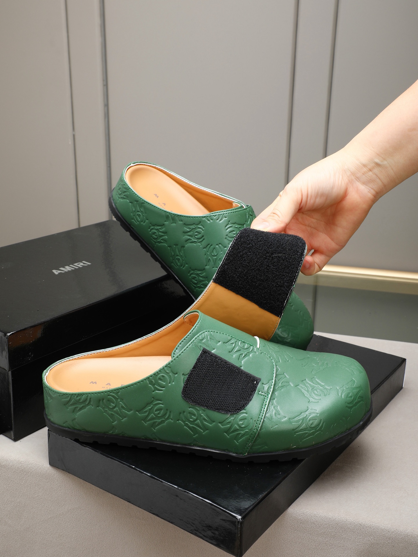 Ami embossed mules