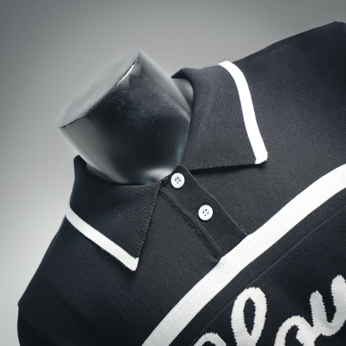 Louis stripe jacquard polo