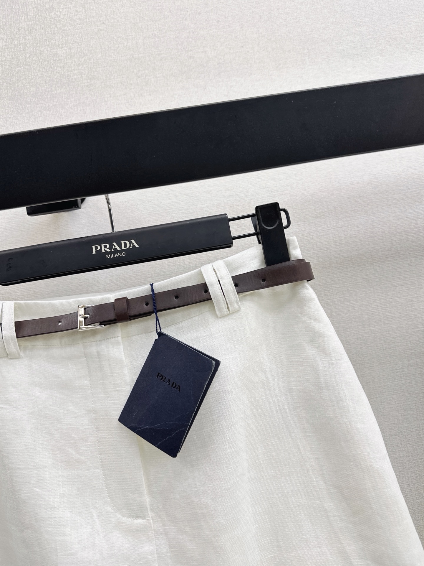 Pra 26ss linen belted skirt