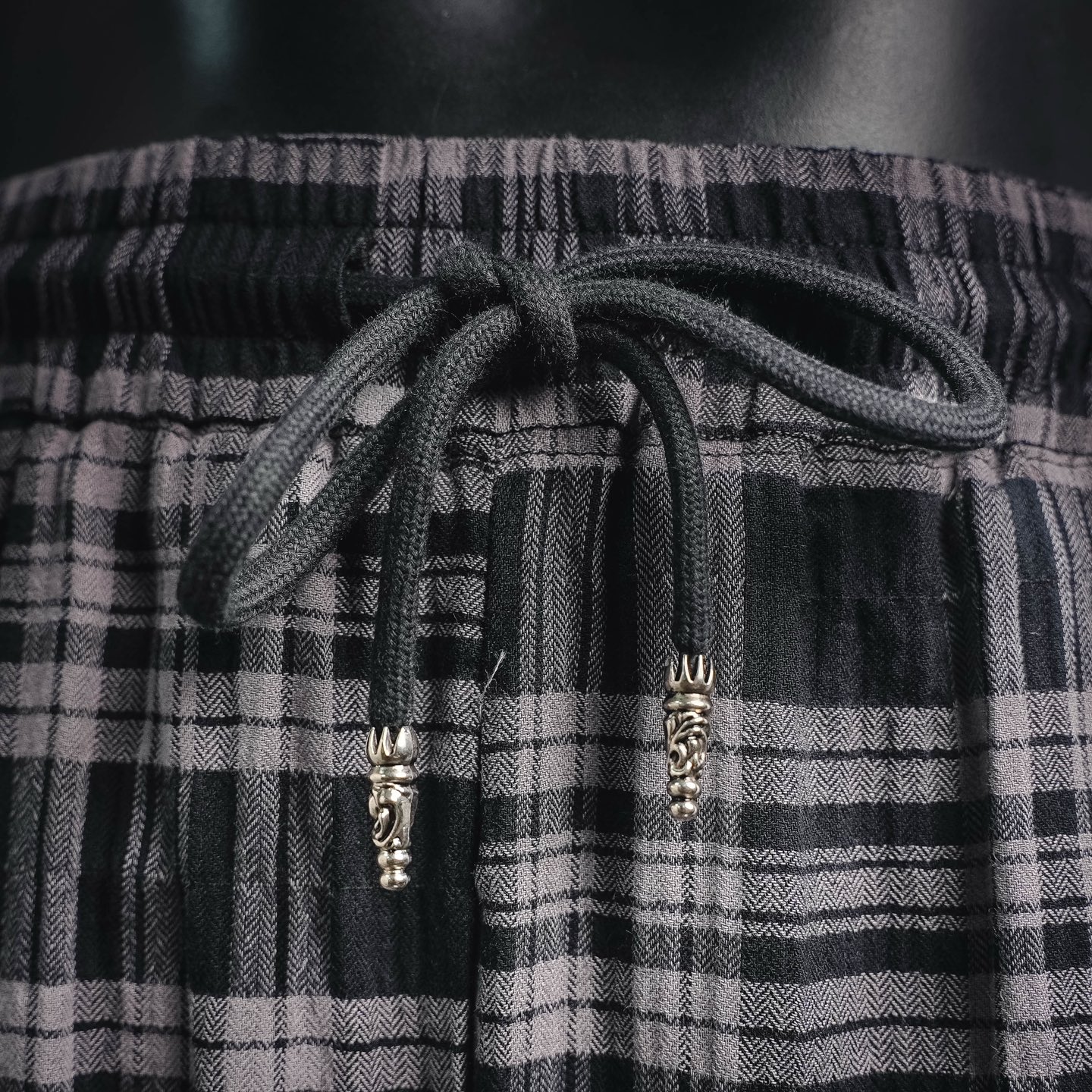 Chrome plaid loose pants