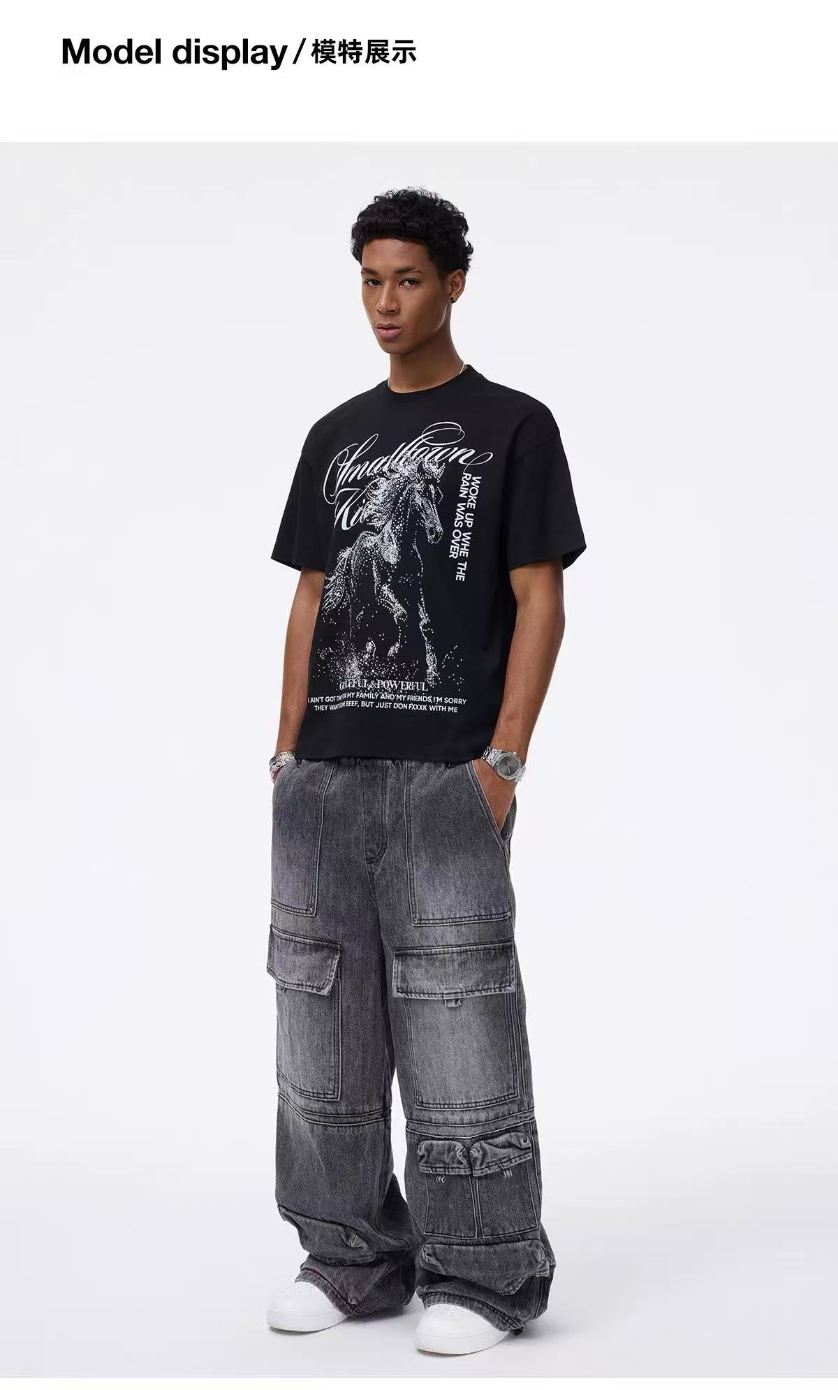 Stk rhinestone printed t-shirt
