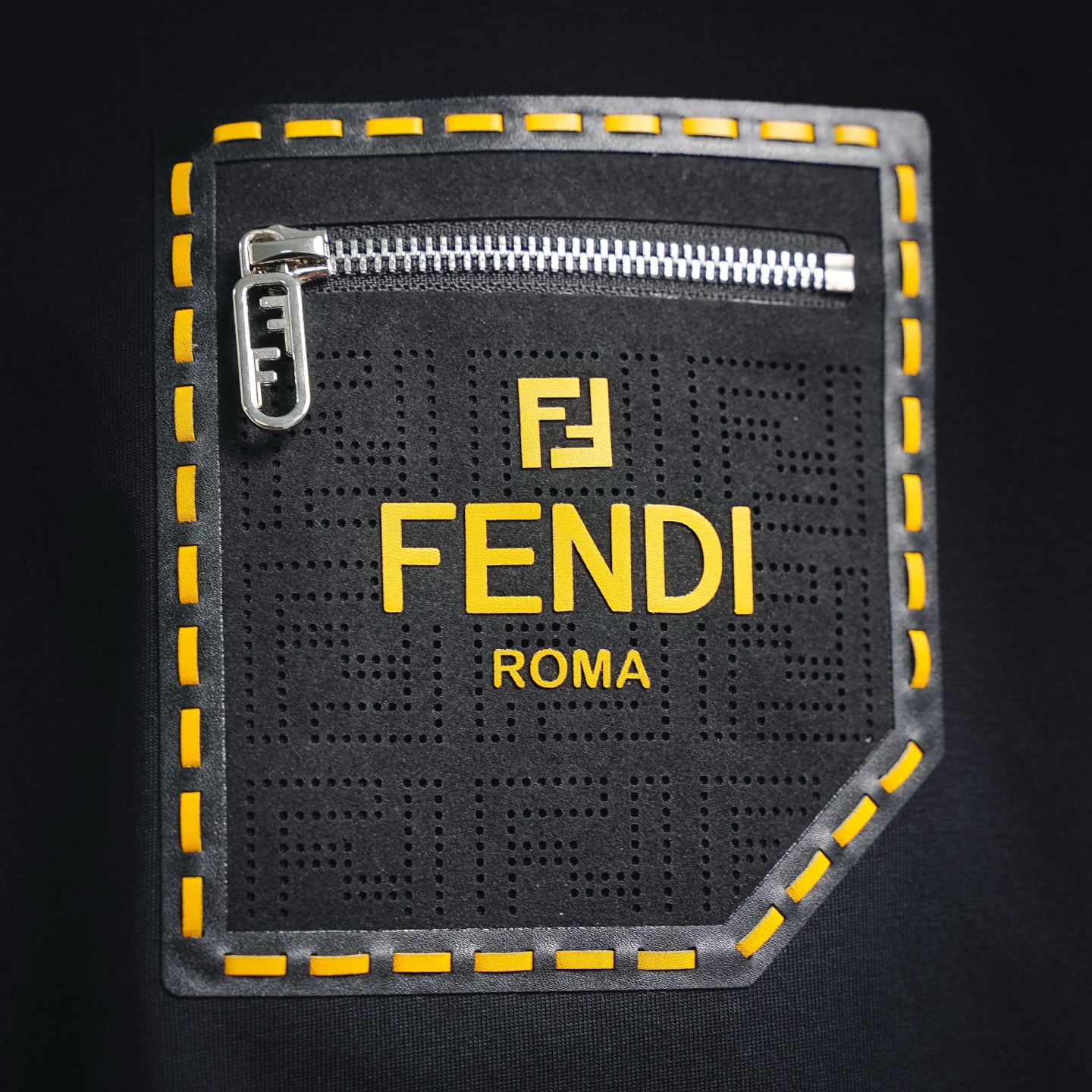 Fend zip-up pocket t-shirt