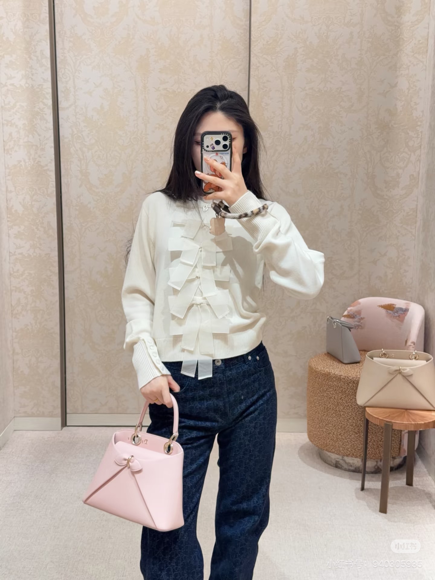 CD 26fw cashmere bow sweater