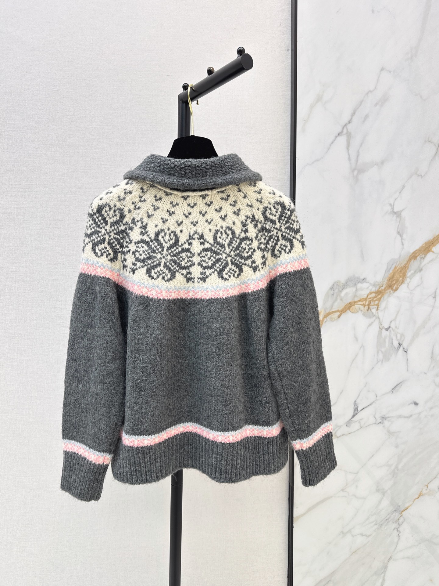 Chan 26fw fair is了zipper knit cardigan