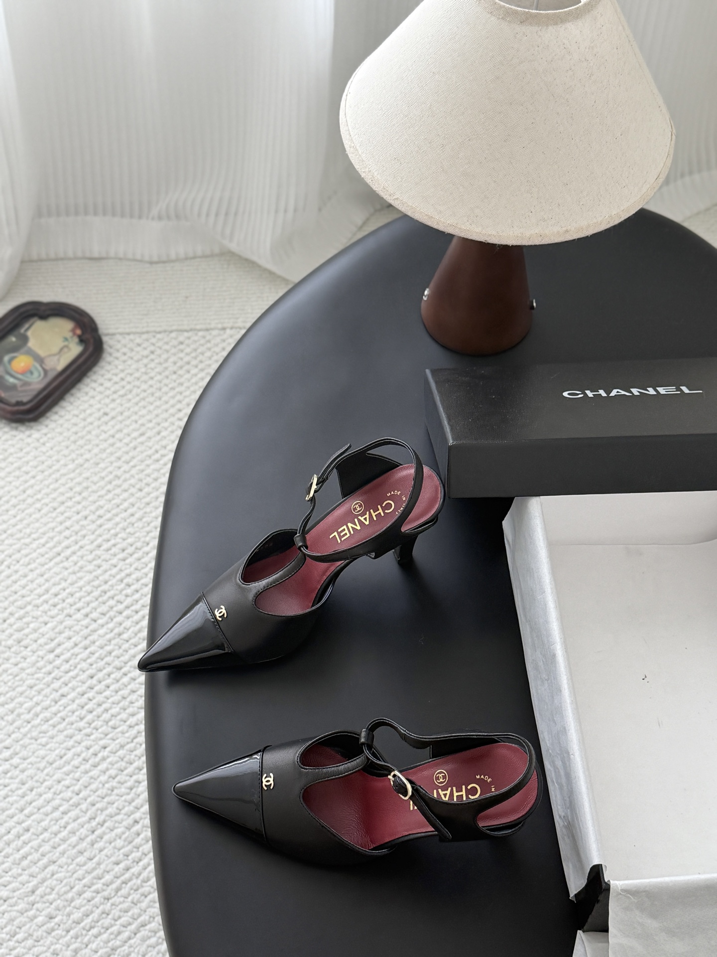 Chan 26P slingback t-strap heels