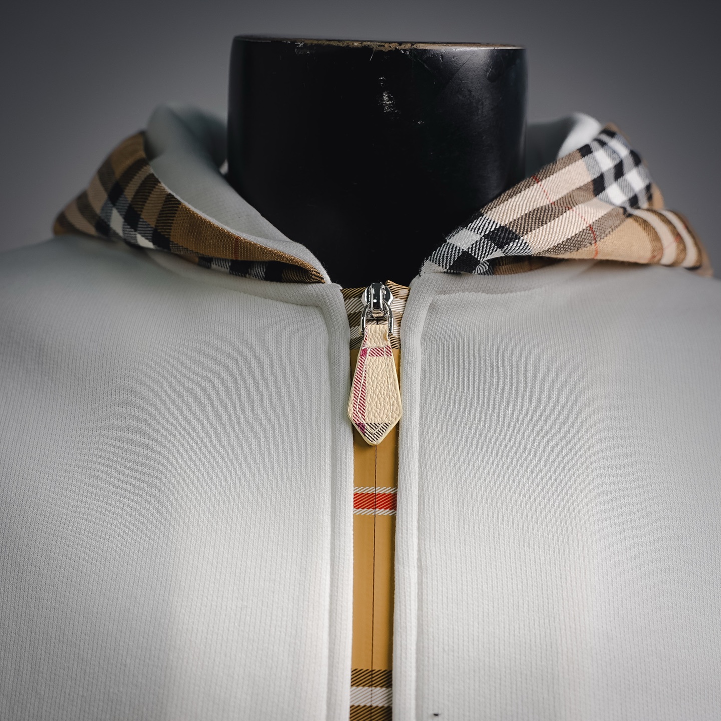 Bur plaid splicing coat