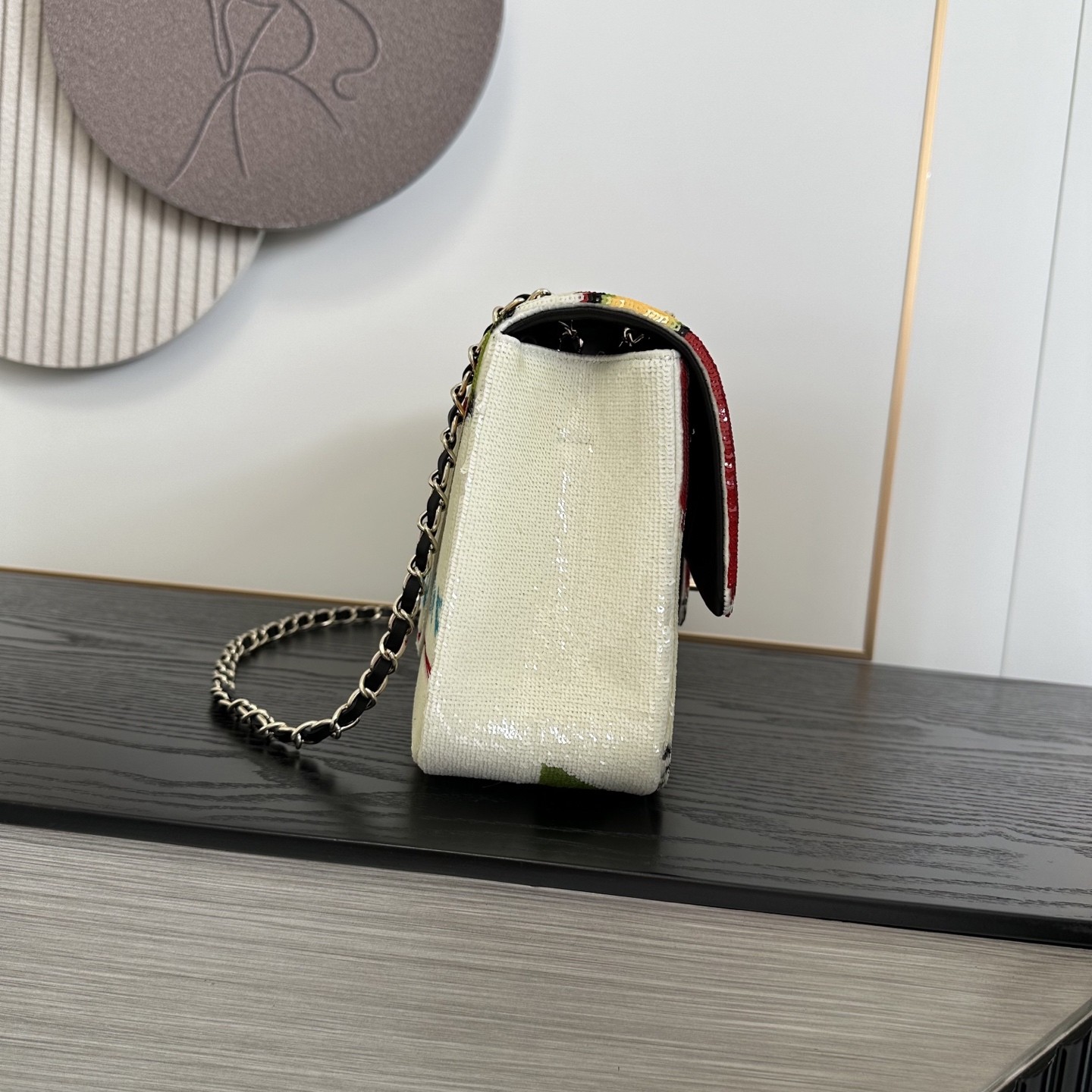 Chan 26A Graphic Sequin Shoulder Bag