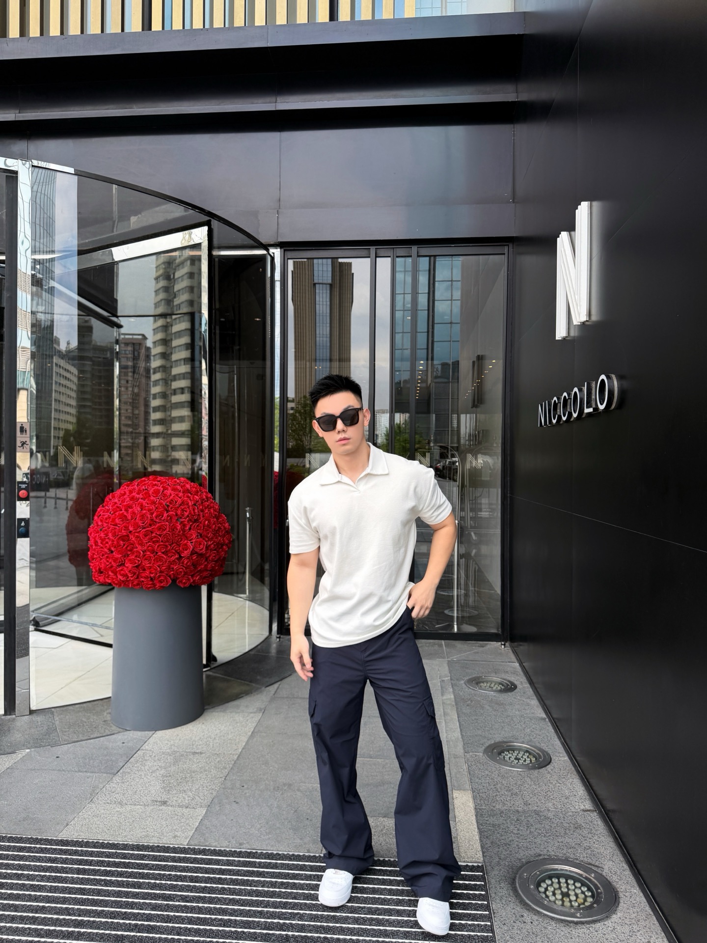 CD embroidered cargo pants