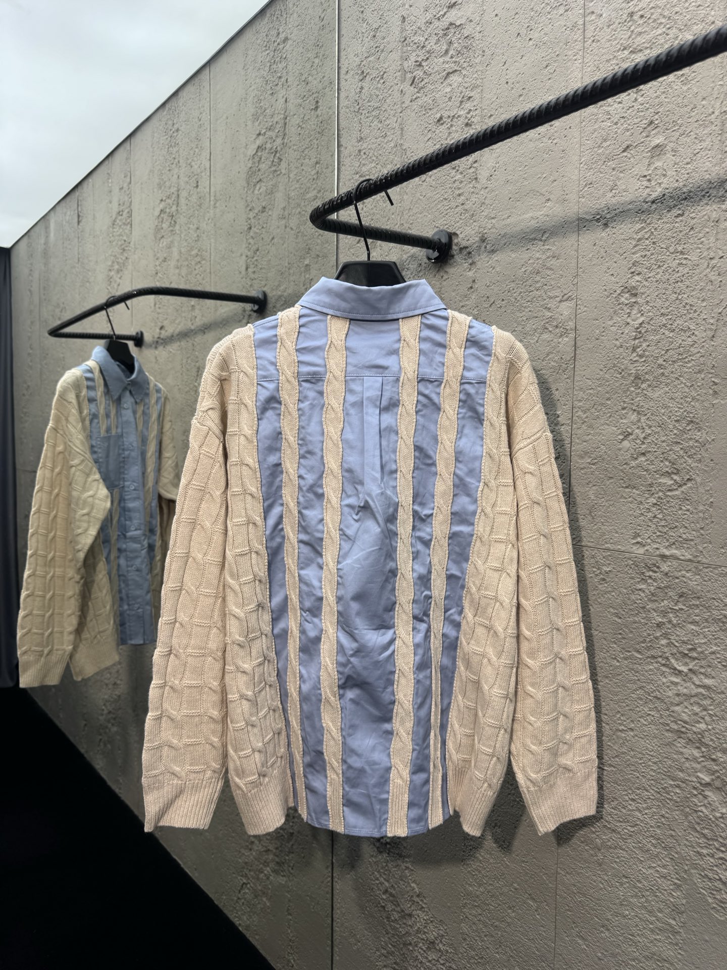 Loe embroidered splicing shirts
