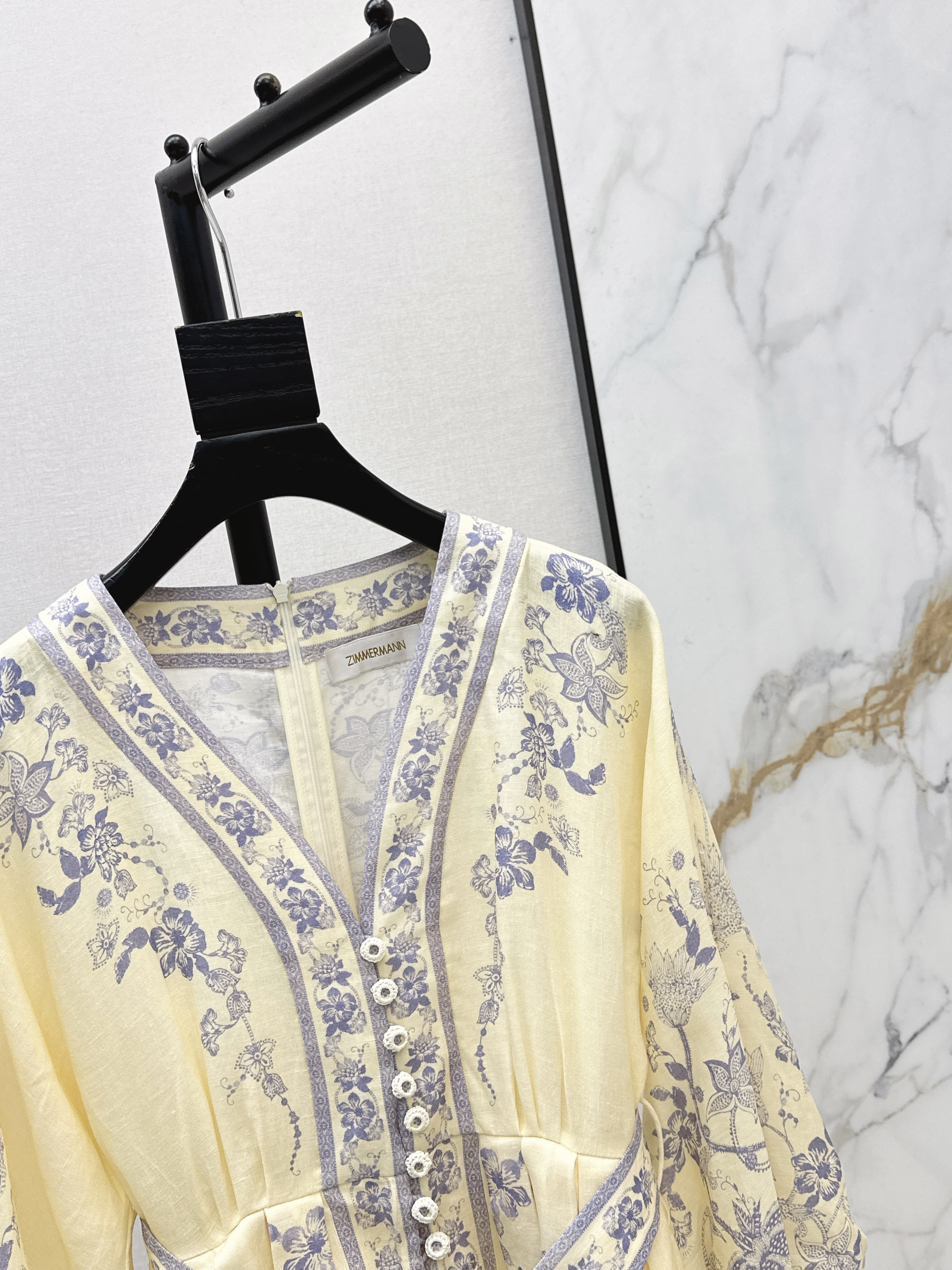 Zimm 26ss print linen dress