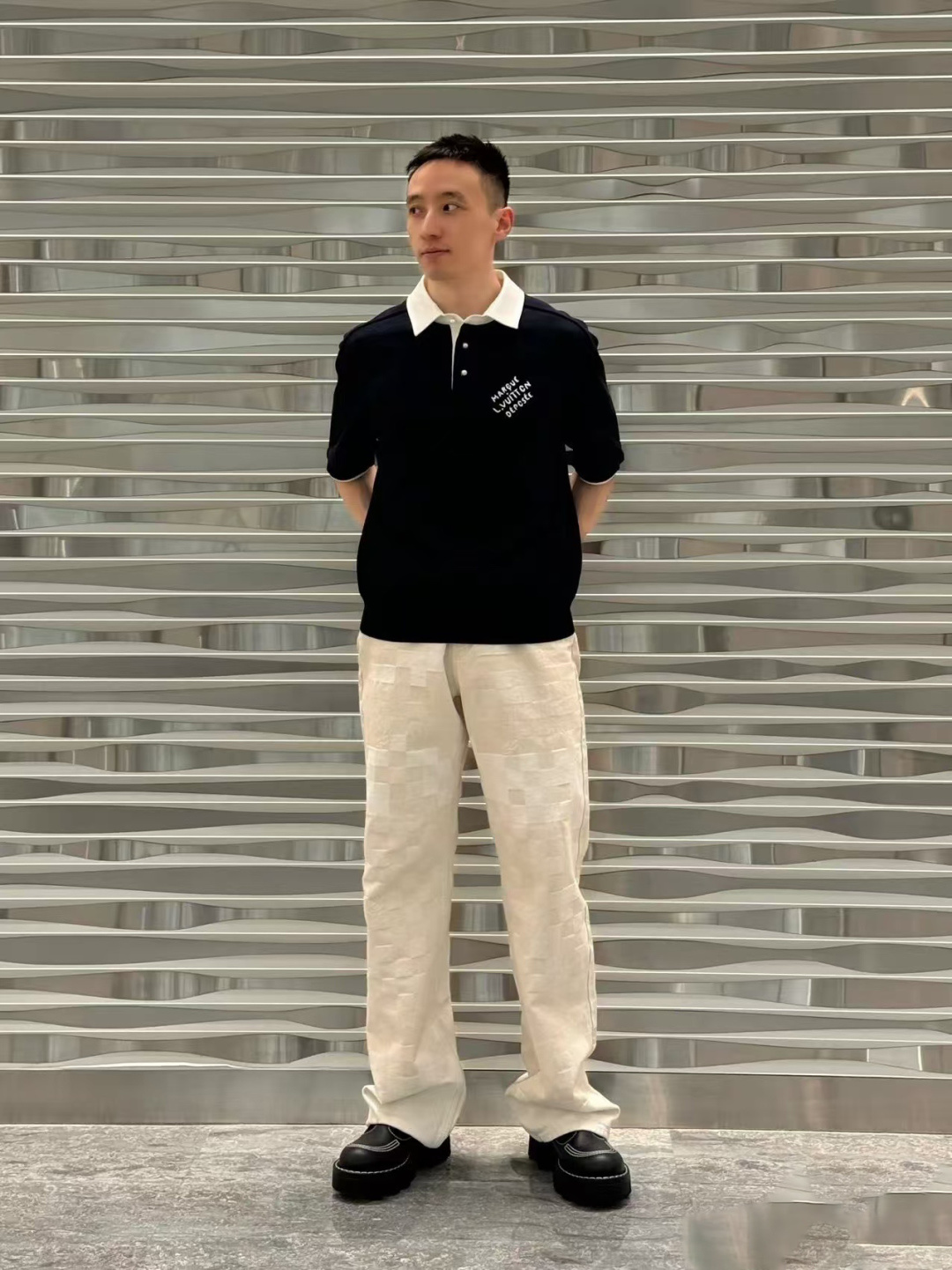 Louis letter embroidered Polo