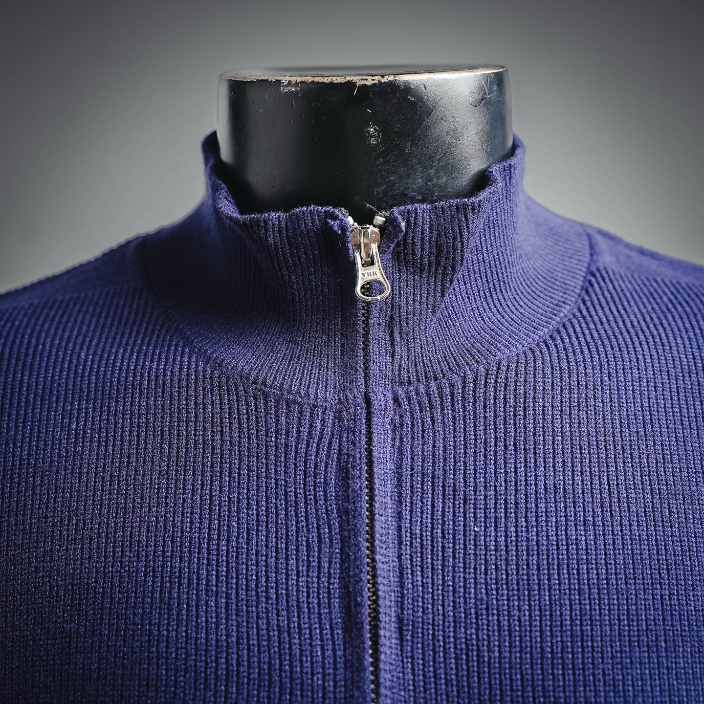 Stone zip-up sweater coat