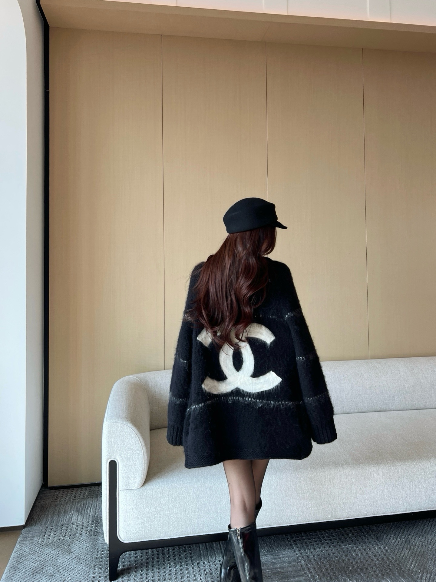 Chan 26fw mohair belted cardigan