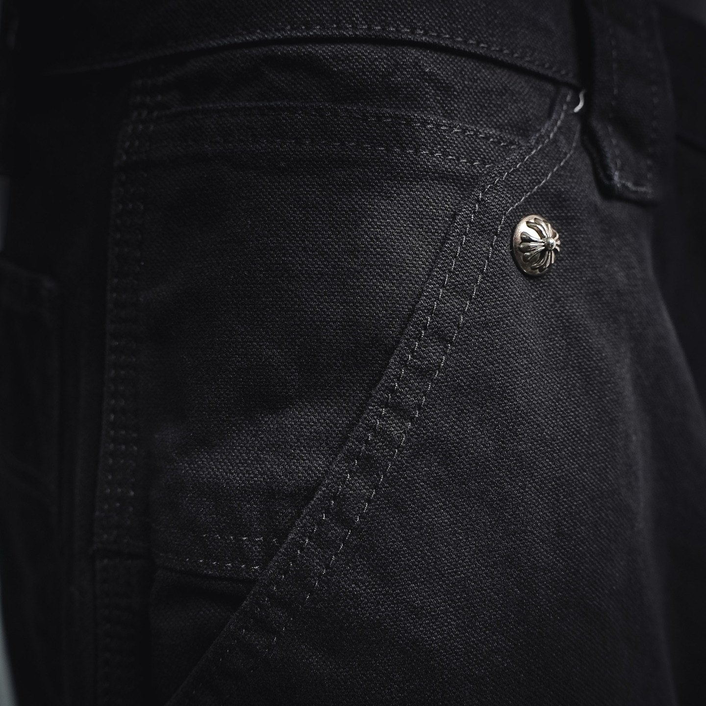 Chrome studded cargo pants