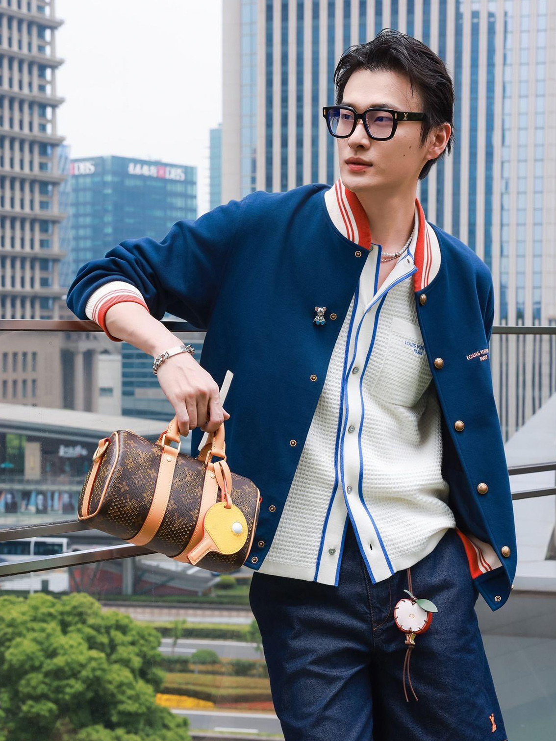 Louis letter embroidered jacket