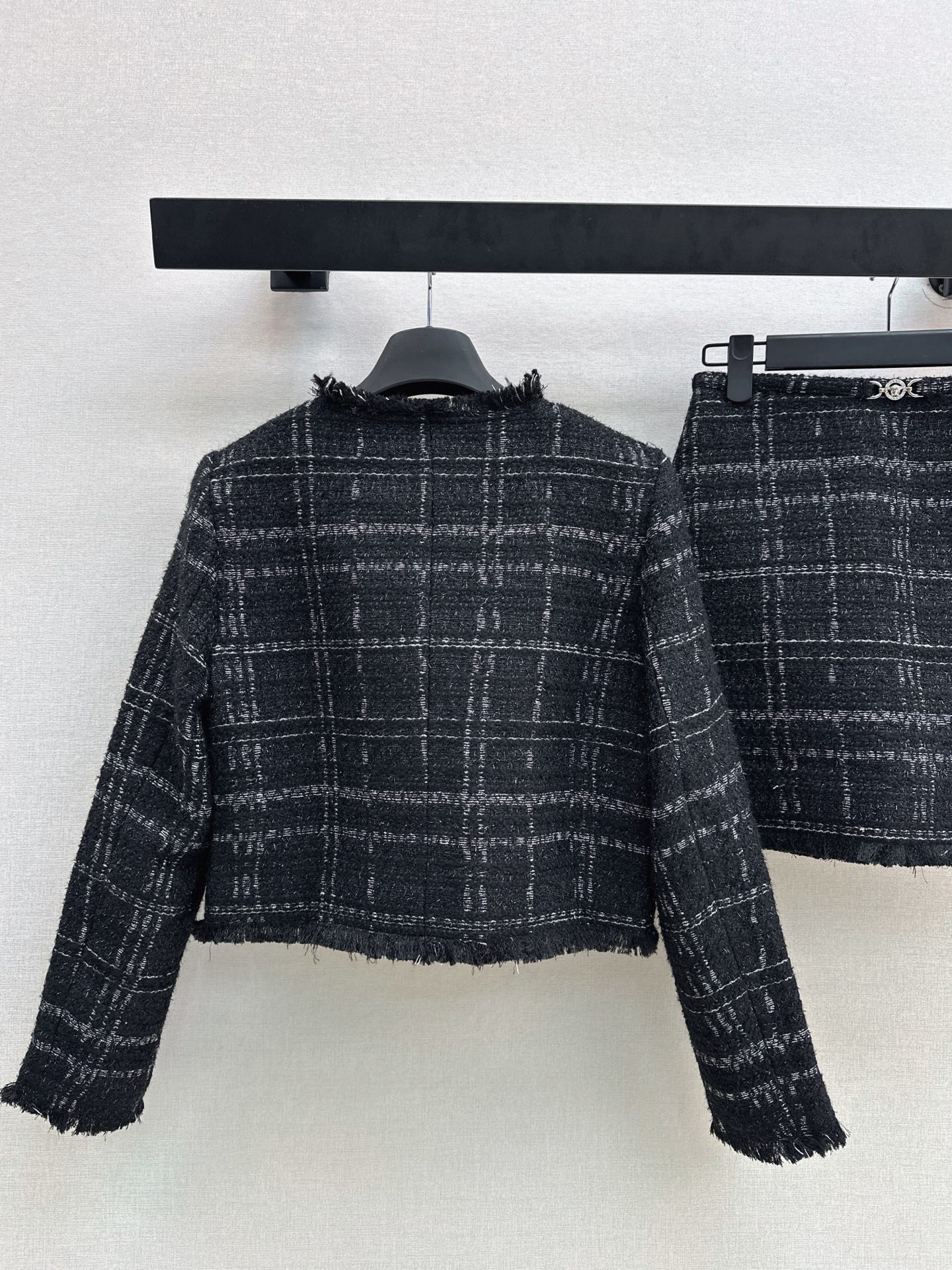 Ver 26fw check jackewt skirt sets