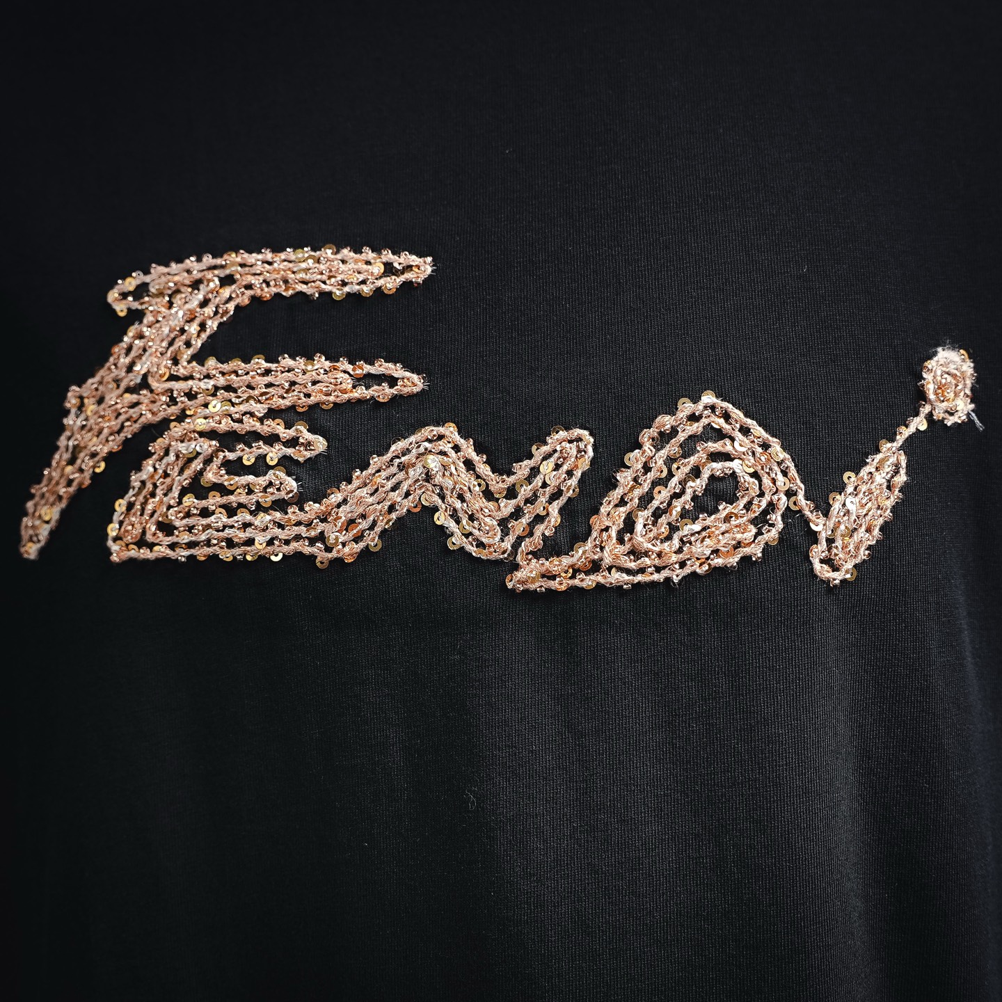 Fend rhinestone signature t-shirt