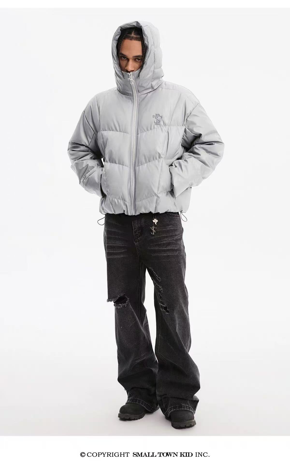 Stk embroidered down jacket