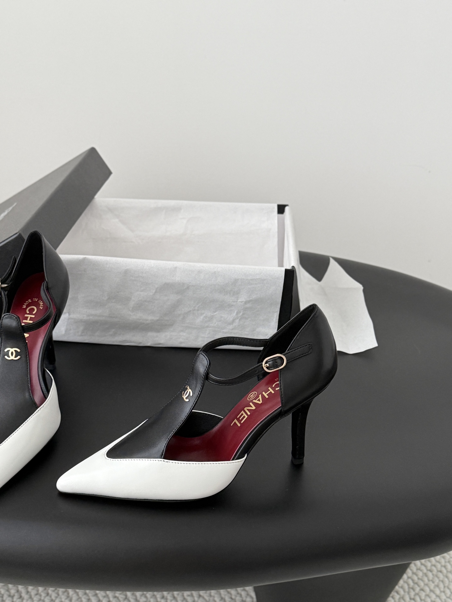 Chan 26P t-strap stilettoes