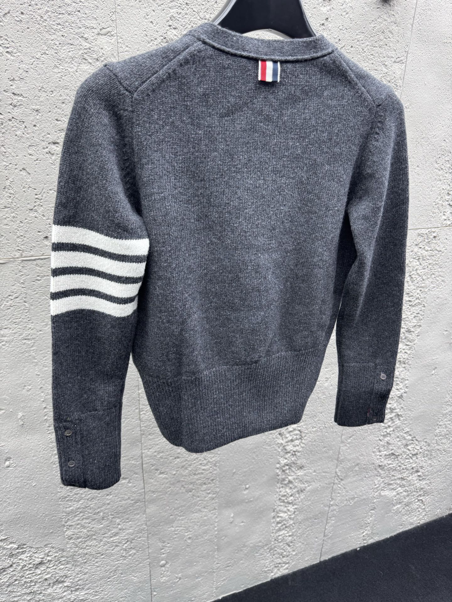 Thom contrast stripe knit cardigan