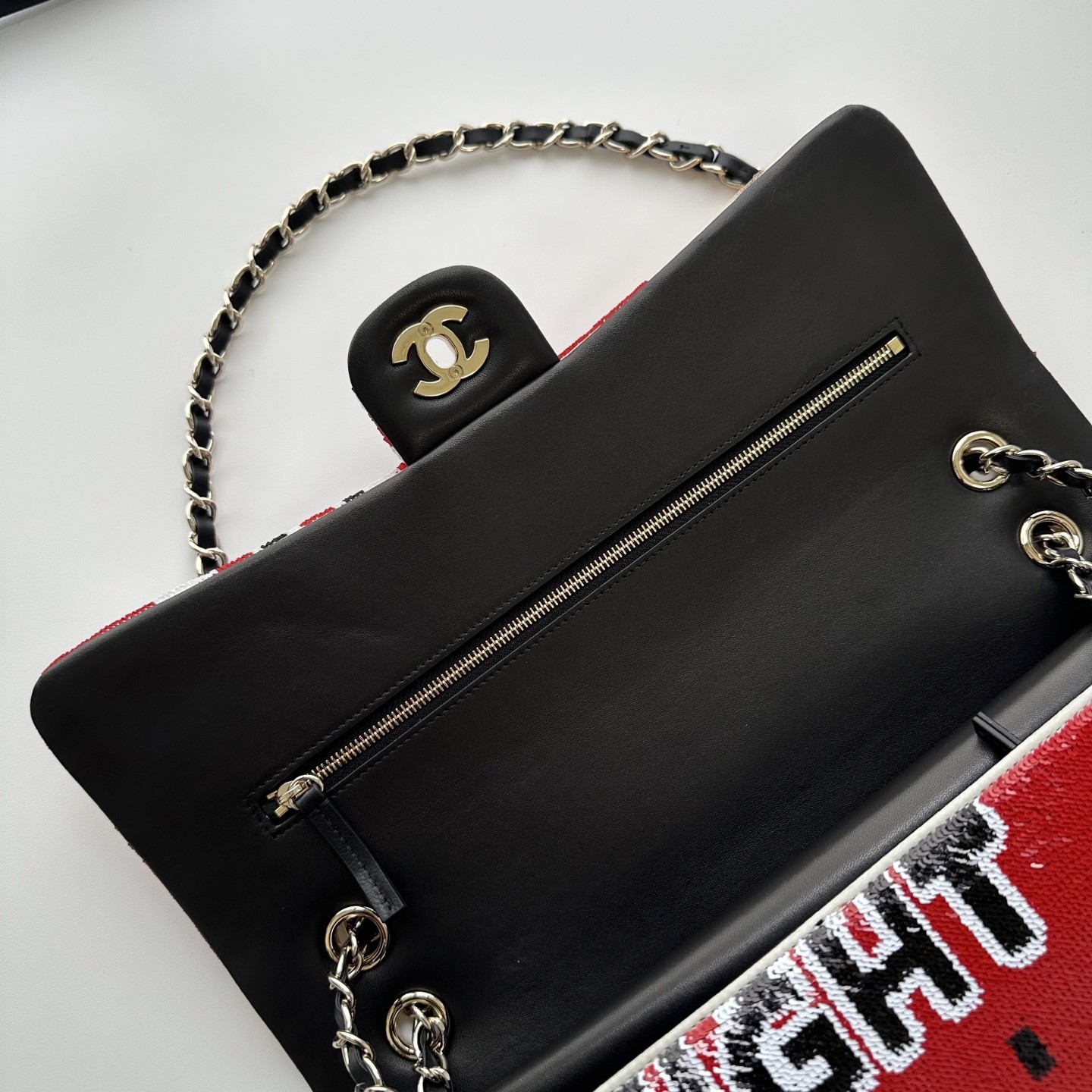Chan 26A Graphic Sequin Shoulder Bag