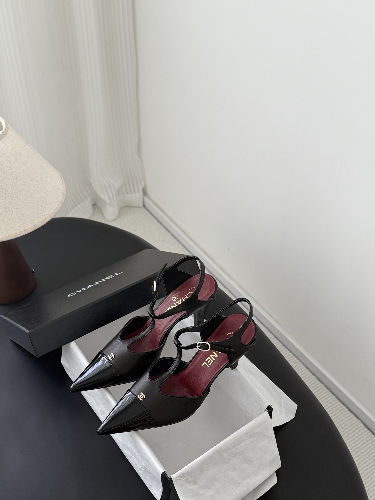 Chan 26P slingback t-strap heels