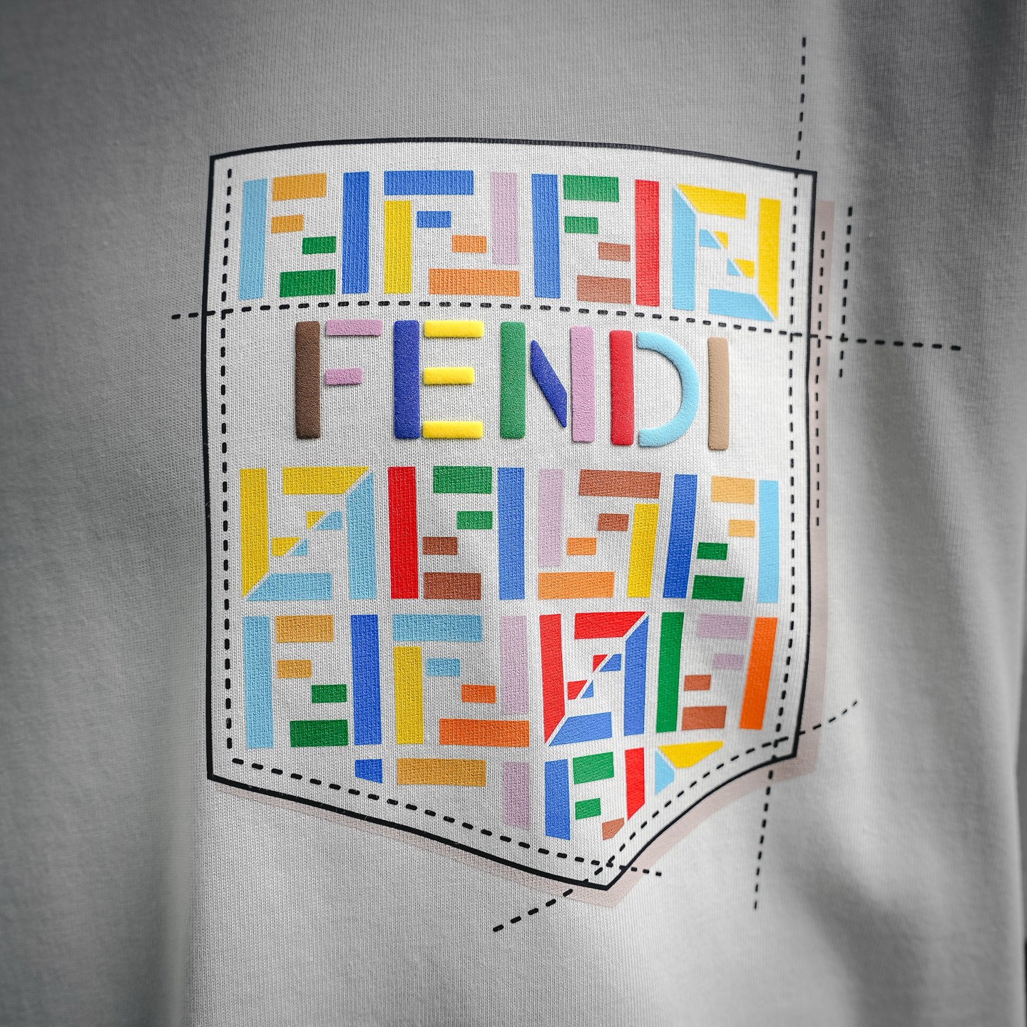 Fend pocket printed t-shirt