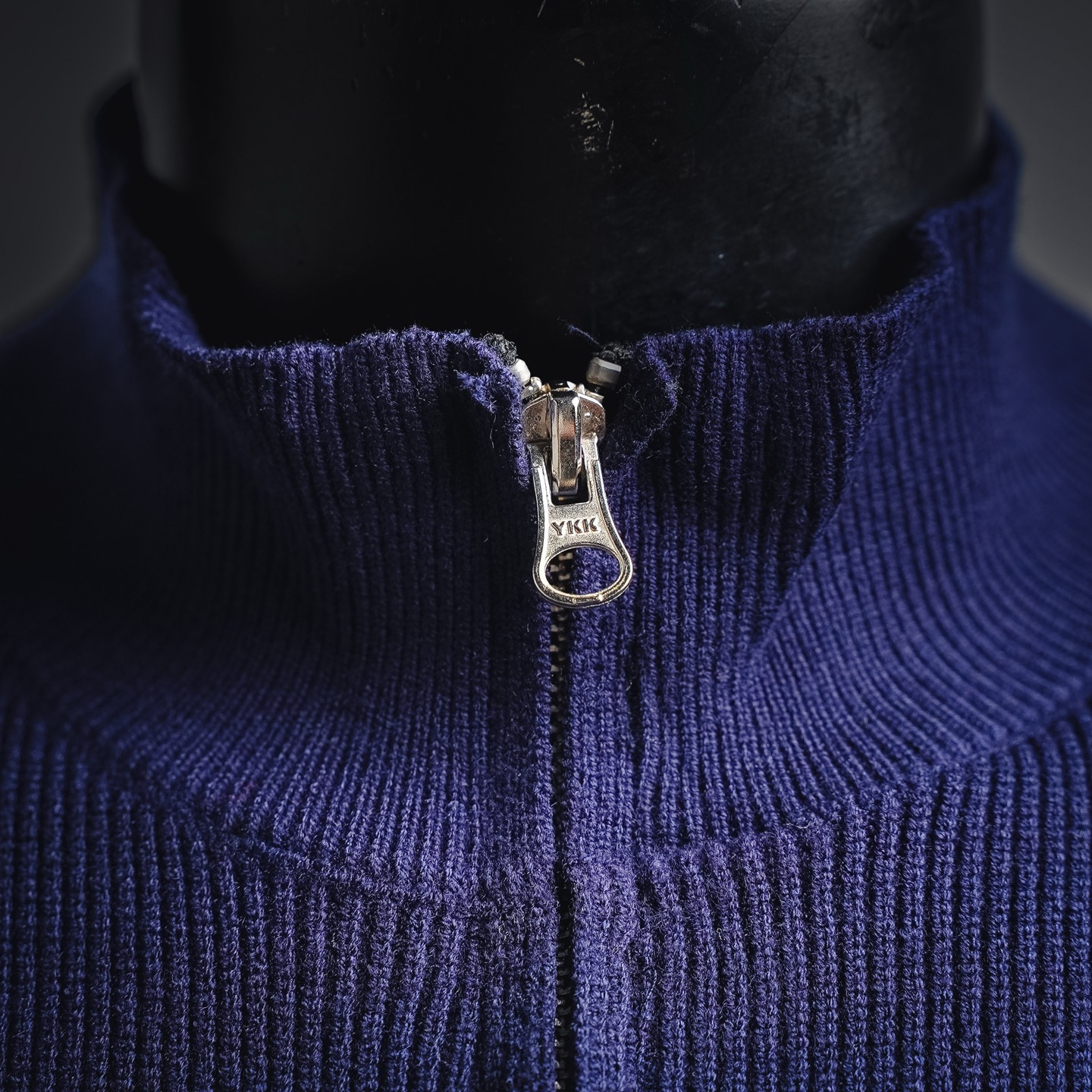 Stone zip-up sweater coat