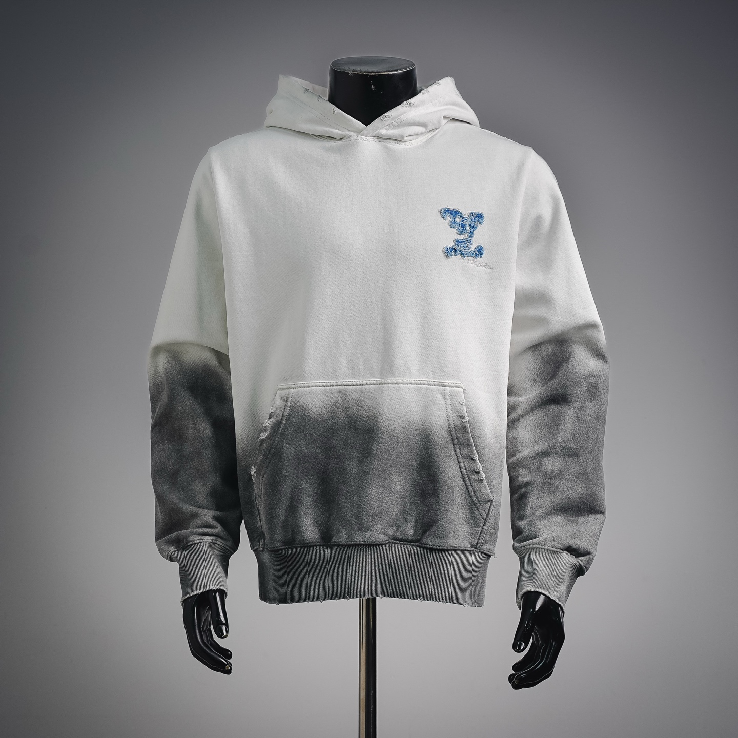 Louis applique ripped hoodie