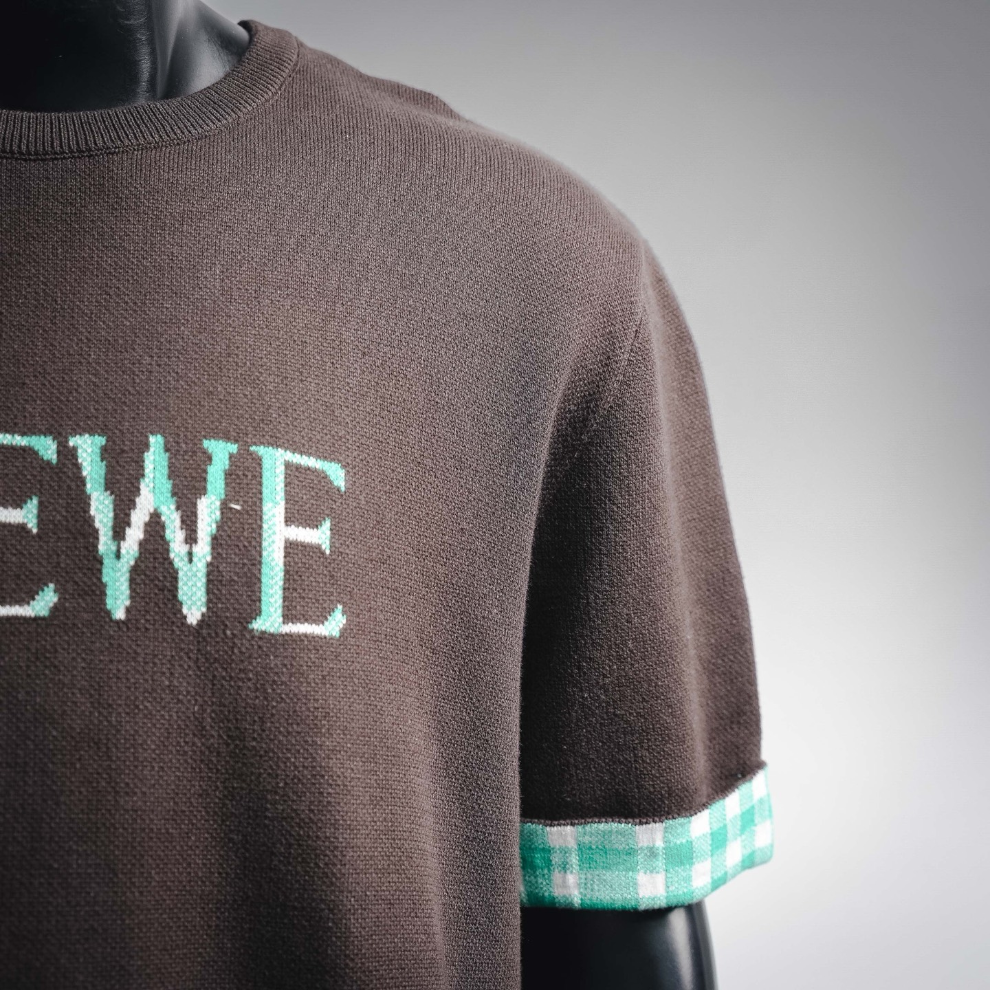 Loe plaid knit t-shirt
