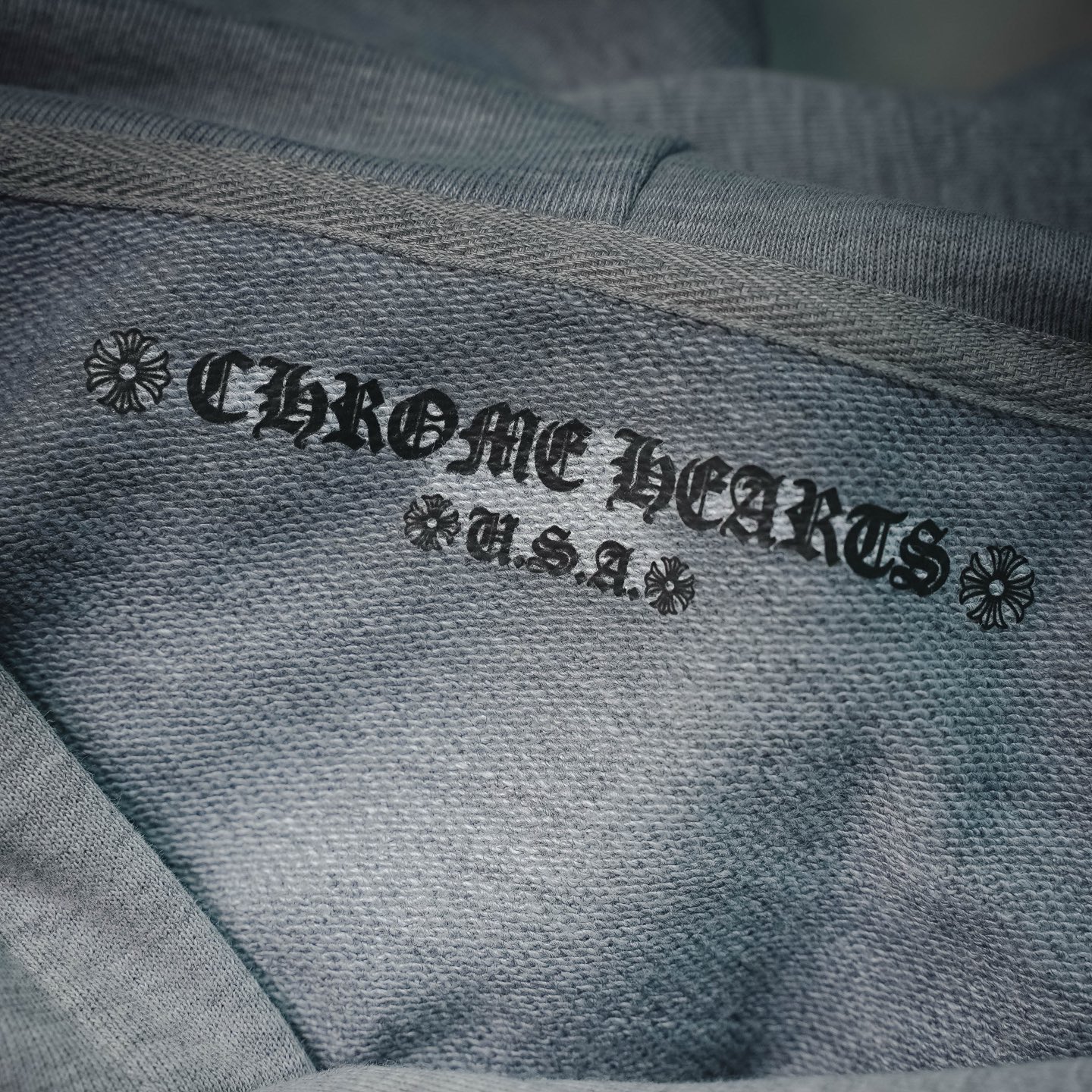 Chrome graffiti-print hoodie