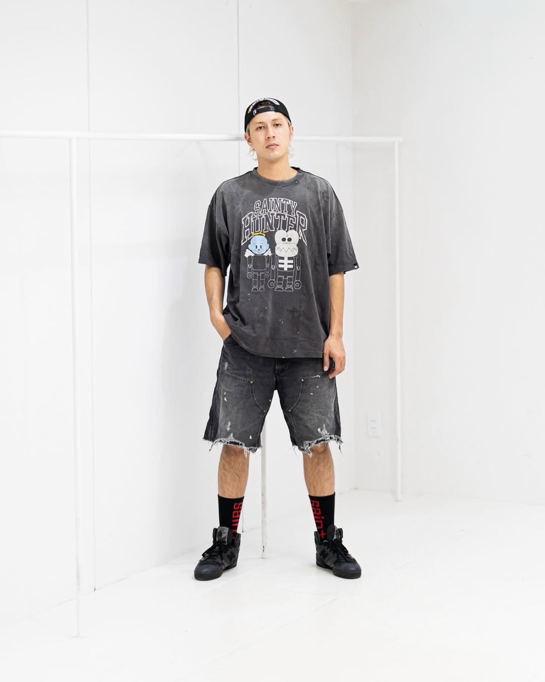 Saint washed printed t-shirt