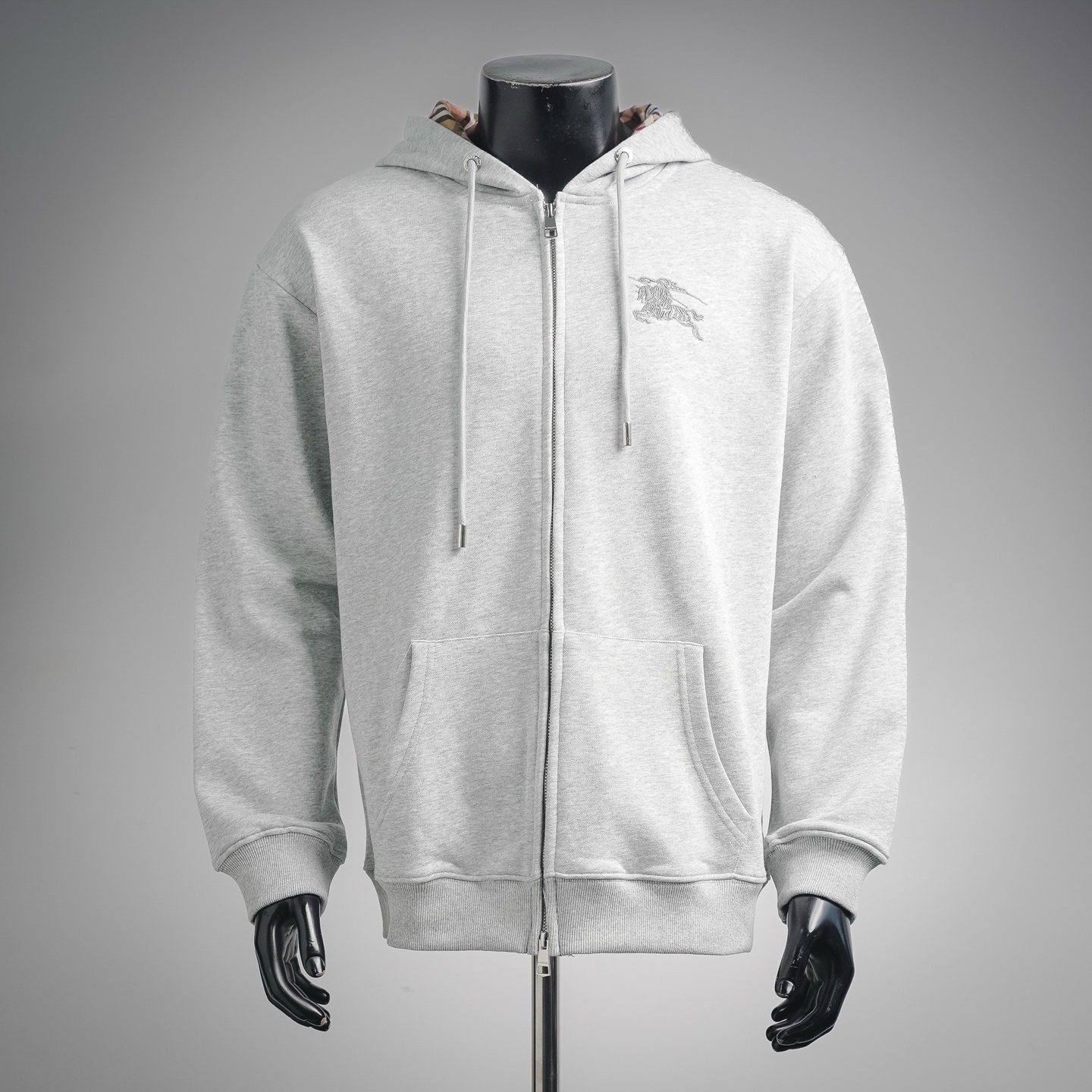 Bur zip-up embroidered hoodie