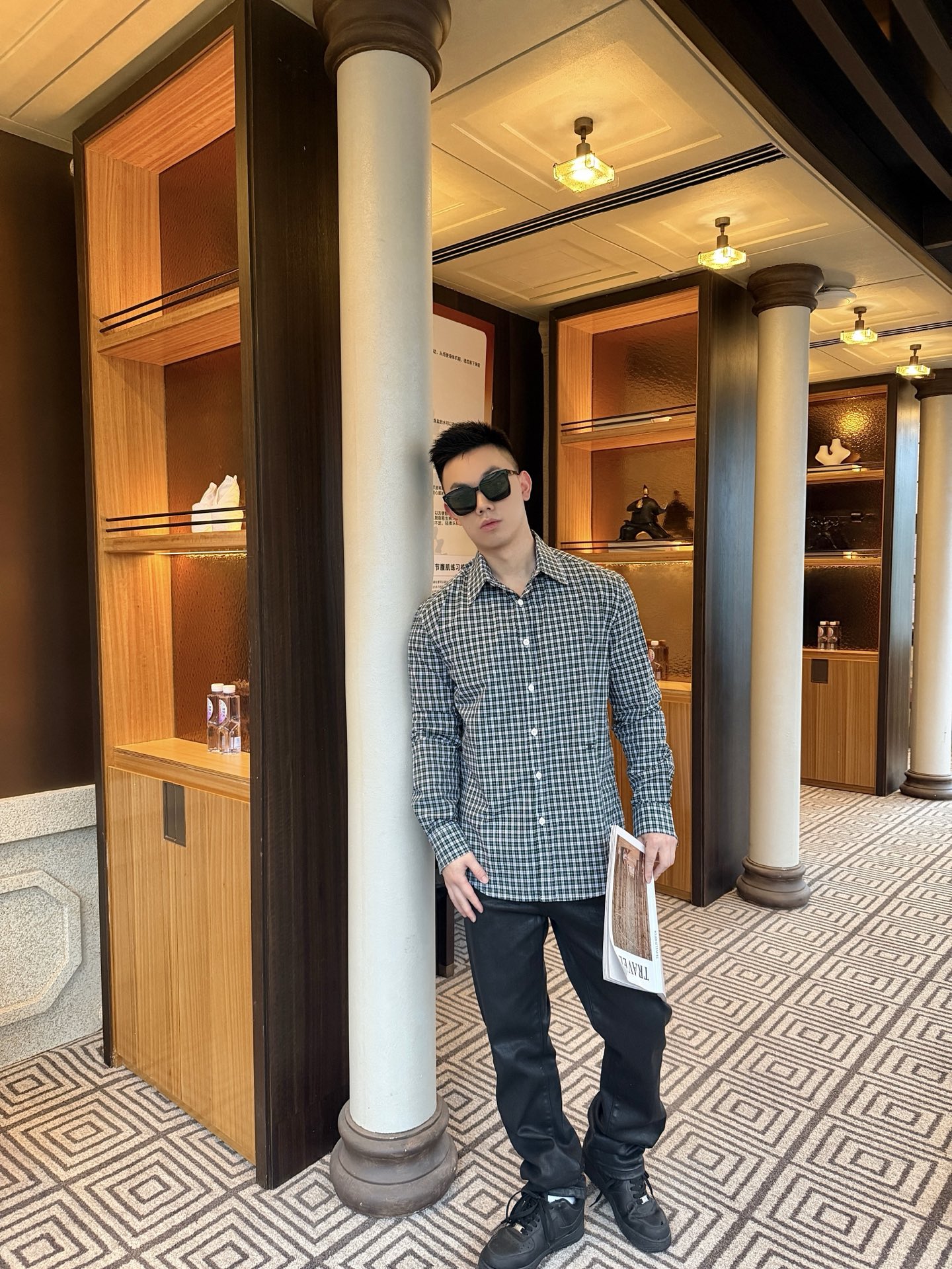 Cel plaid embroidered shirt