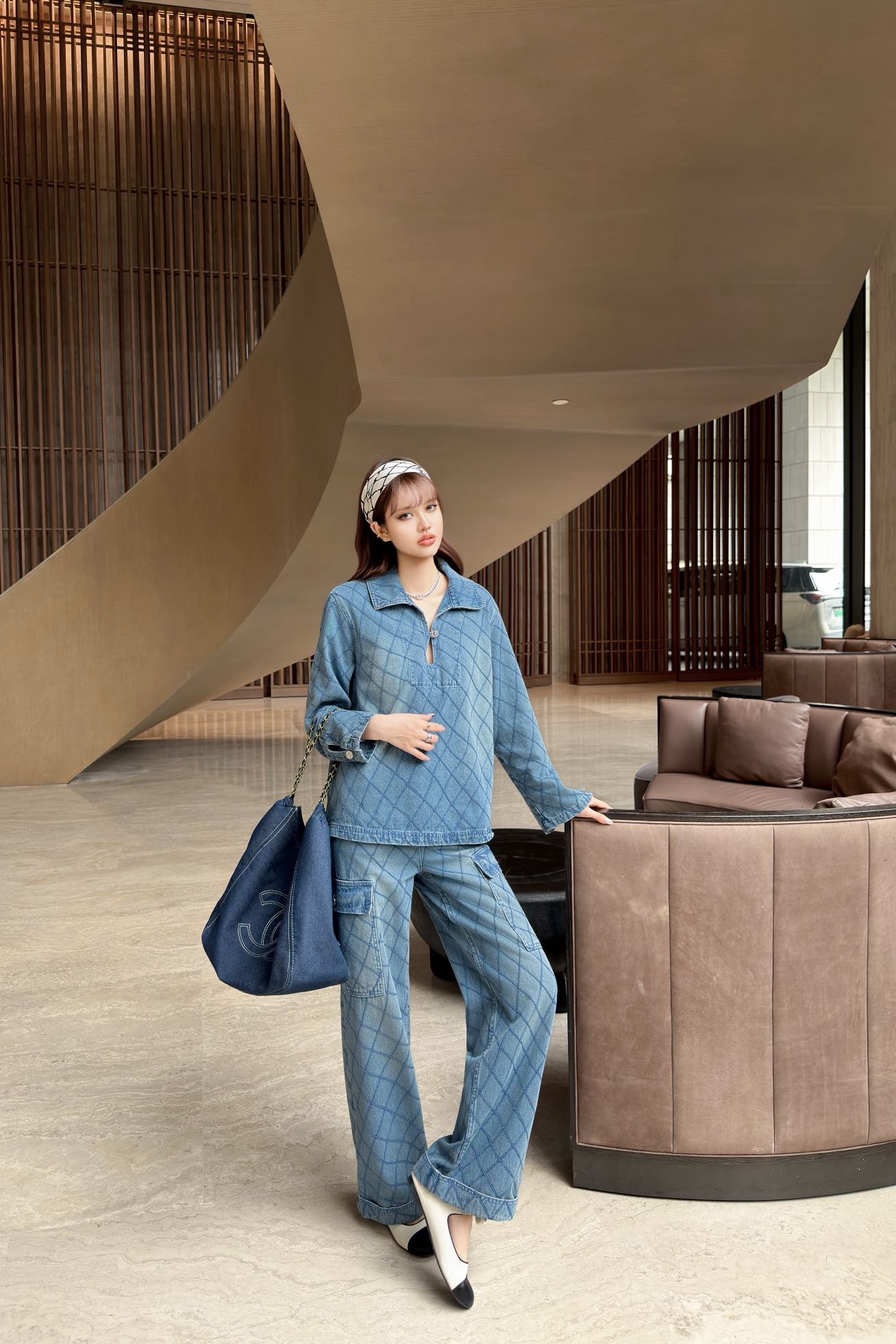 Chan 26ss denim cargo pants