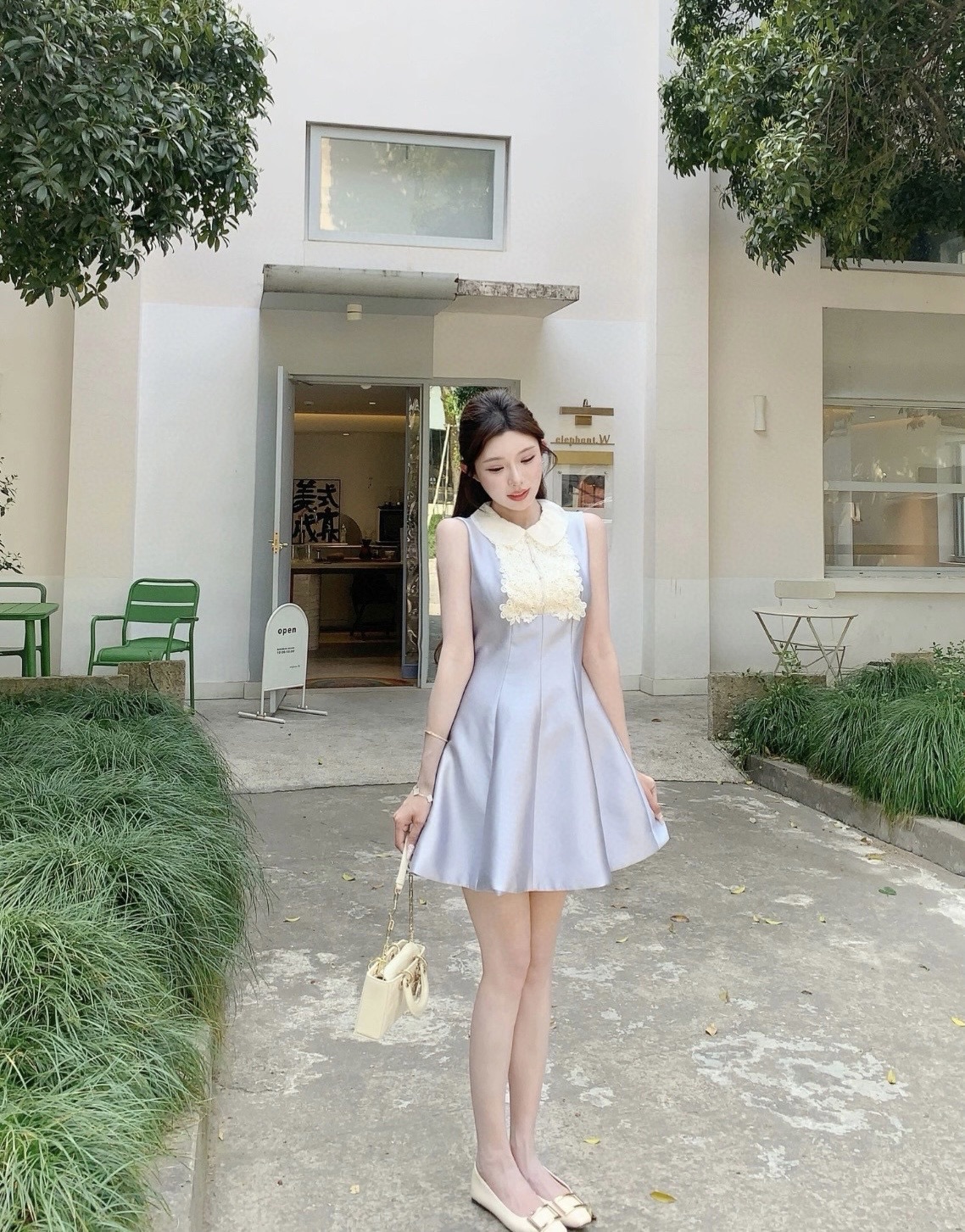 Valen 26ss lace vest dress