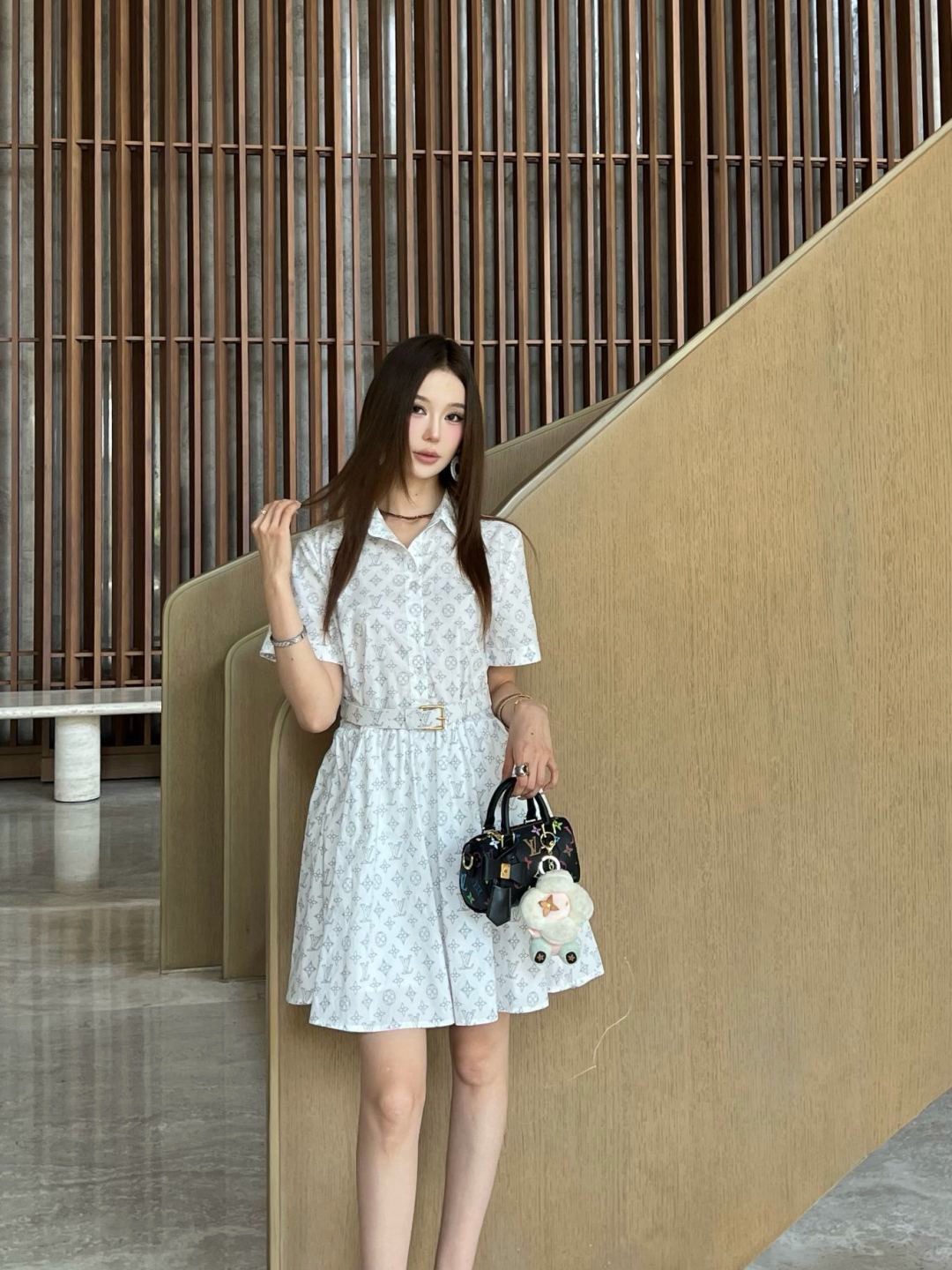 Loui 26ss print shirt dress