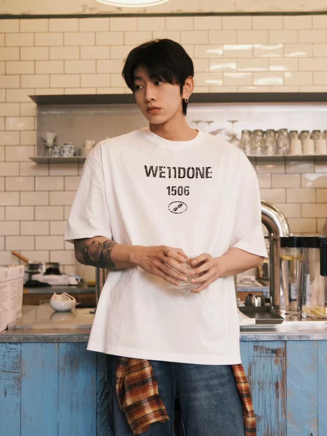 We11 letter pirnt t-shirt